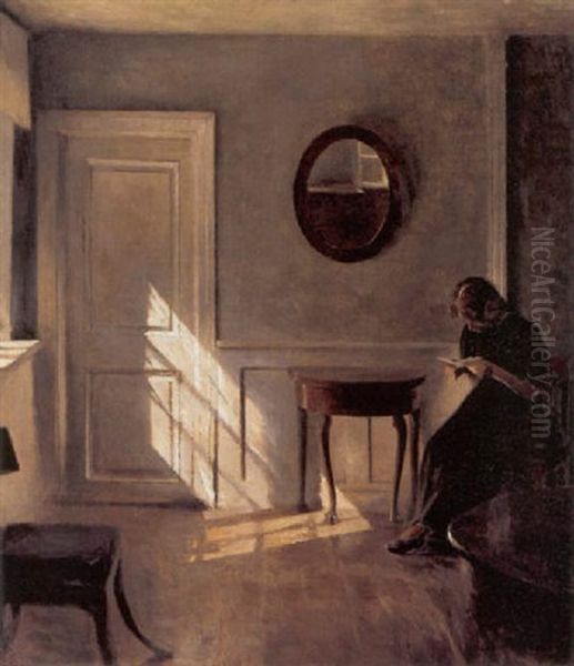 Interior Med Ung Pige, Der Laeser Et Brev - view 1