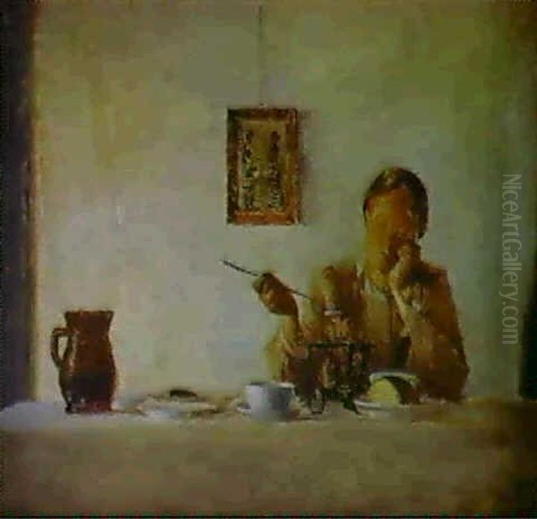 A Lady Seated At A Table - view 1