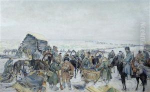 The Great Siberian Ice March Of The White Army by Pavel Ilych Safonov