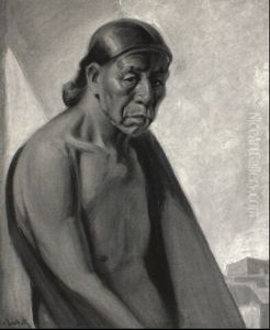 Indian With Blanket by Joseph A. Imhof