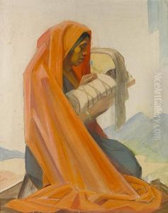 Apache Mother And Child by Joseph Imhoff