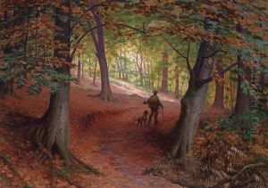 Jager Im Herbstwald by Wilhelm Immenkamp