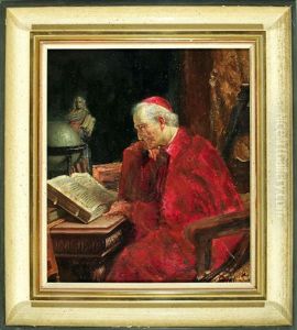 Kardinal Beim Lesen In Der Stube by Wilhelm Immenkamp