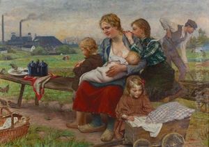 Familie Auf Dem Land by Wilhelm Immenkamp
