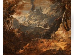 Landschaft Mit Figurenstaffage by Philippe-Augustin Immenraet