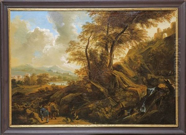 Weite Landschaft Mit Wasserfall - view 1