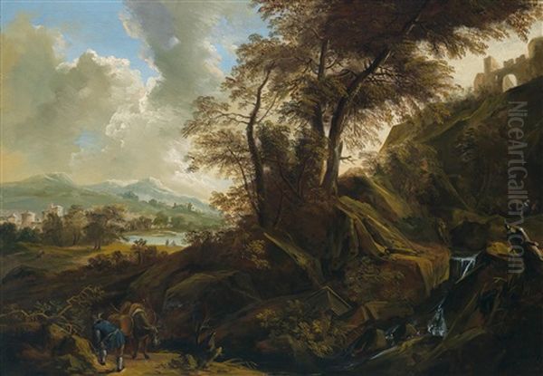 Eine Weite Landschaft Mit Einem Wasserfall - view 1