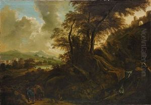 Weite Italienische Landschaft by Philippe-Augustin Immenraet