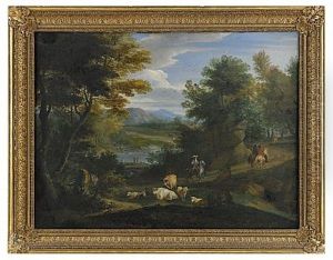 Landskap Med Ryttare Och Kreatur