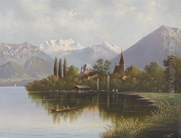 Ansicht Der Schadau Mit Niesen Und Berner Alpen - view 1