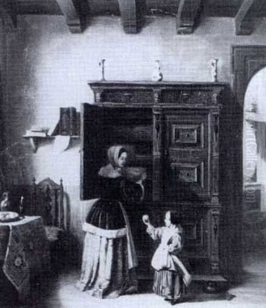 Mother With Her Child In An Interieur - view 1