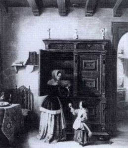 Mother With Her Child In An Interieur by Anna Maria Immerzeel