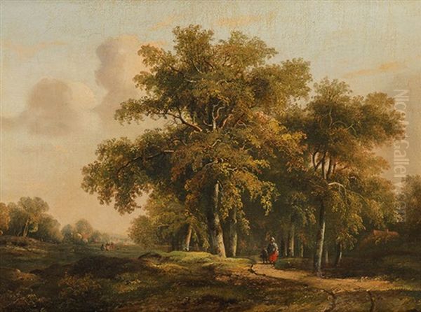 Bauerin Mit Sohn In Einem Wald - view 1