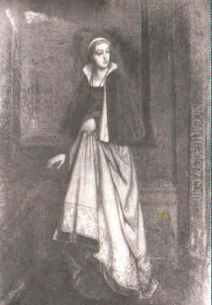 Standing Portrait Of A Lady With Green Cloak - view 1