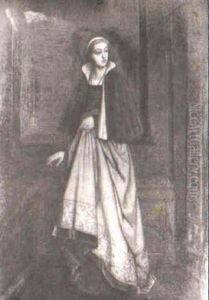 Standing Portrait Of A Lady With Green Cloak