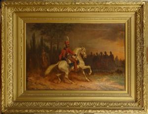 Officier A Cheval Avant La Bataille by A. Jules Van Imschoot