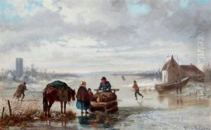 Paysage D'hiver Aux Patineurs Paysage D'hiver Aux Patineurs