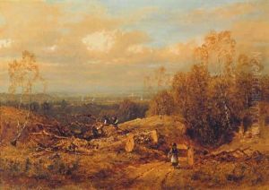 Woodcutters In An Extensive Landscape