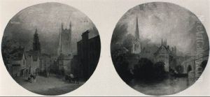 St. Mary's Bridge & All Saints Cathedral, Derby by Joseph Murray Ince