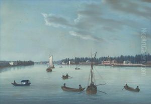 Vue Du Pont De Kammenoi Ostrov A St. Petersbourg by Johann Wilhelm Gottfried Barth