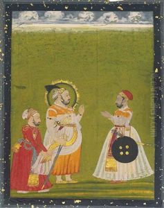 Maharaja Jagat Singh Ii Receiving A Noble Maharaja Jagat Singh Ii Receiving A Noble