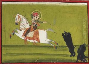 A Raja Hunting Bears, Possibly Maharana Ari Singh A Raja Hunting Bears, Possibly Maharana Ari Singh