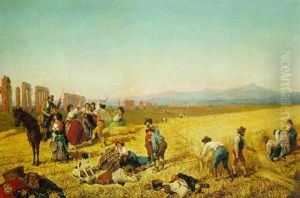Peasants In The Roman Campagna by Filippo Indoni