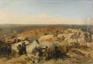Bersaglieri In The Crimea by Girolamo Induno