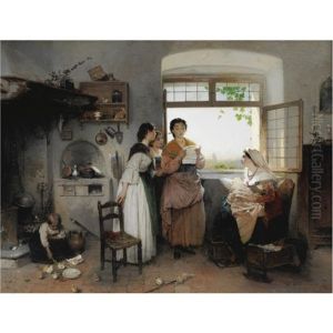 Donne Romane, Scena Contemporanea by Girolamo Induno