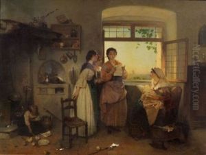 Hearing The News Of The Day by Girolamo Induno