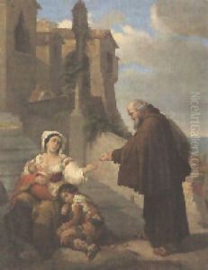 Brotspende Eines Barmherzigen Monches by Girolamo Induno