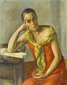 Woman In A Red Dress by Paul Basilius Barth