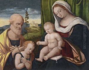 Sacra Famiglia Con San Giovannino by Pietro degli Ingannati