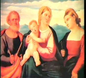 The Madonna And Child With Saint Peter And A Female         Saint