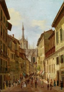 Veduta Di Una Via Presso Al Duomo Di Milano