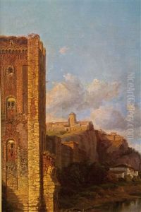 Norditalienische Flusslandschaft by Angelo Inganni