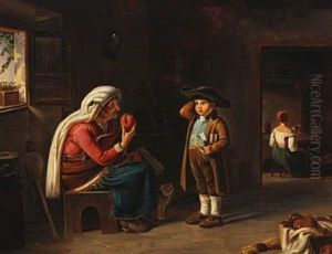 Grandmother Consoles Her Unhappy Grandson