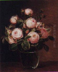 Rode Roser I En Glasvase by Lucie Marie Ingeman