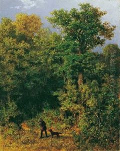 Waldlandschaft Mit Jager by Franz Maria Ingenmey