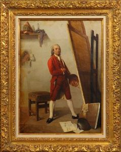 Portrait Of Artist With Canvis And Palette In Studio by A. Ingianni