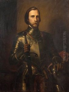 Portrait De Ferdinand D'orleans (?) En Armure by Jean Auguste Dominique Ingres