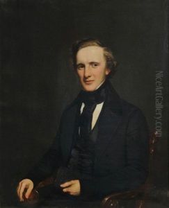 Portrait Of James Mcwhorter Bruen (1818-1881) Who Is Depicted Sitting And Holding His Bible