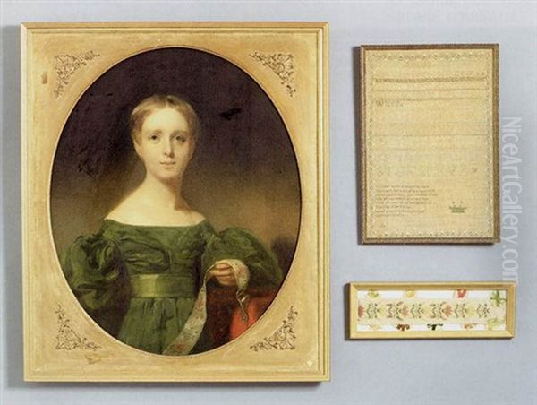 Portrait Of Catherine Kip With Her Needlework - view 1