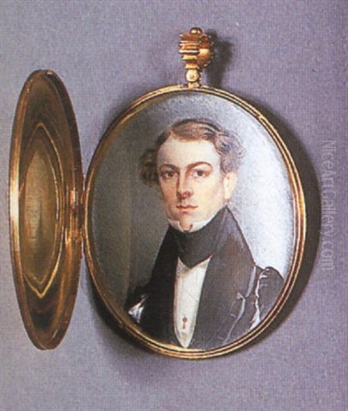 Portrait Of A Young Man Wearing A Black Jacket And Stock - view 1