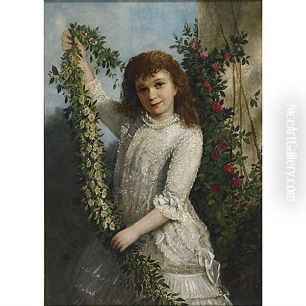 Young Girl With Garlands - view 1