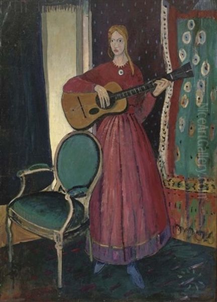 Girl Playing A Guitar - view 1
