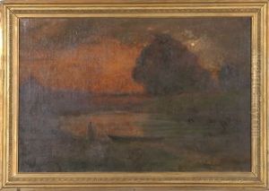 Lake Scene With Figure Lake Scene With Figure