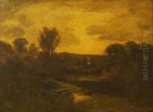 Etretat Normandie, France by George Inness Jnr.