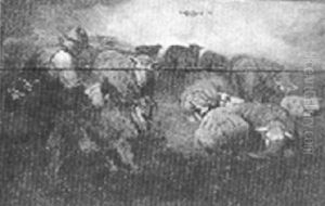 Shepherd With Dogs And Flock Shepherd With Dogs And Flock