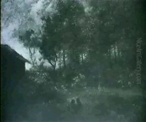 Early Evening By A Country Cottage by George Inness Jnr.